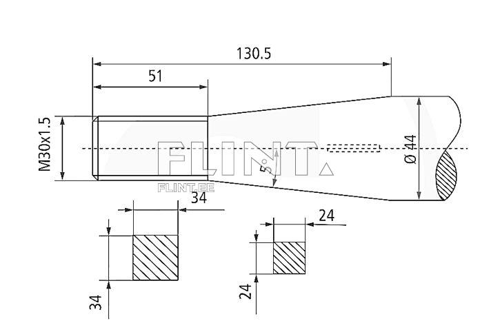 Piik sirge 810mm, M30x2 SHW (Kverneland)