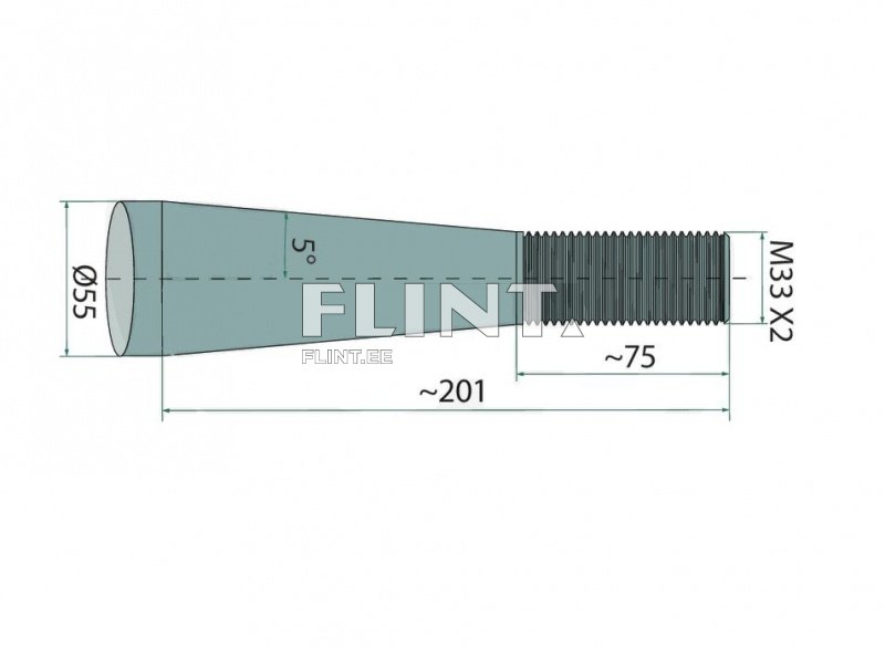 Piik sirge 820mm, M33x2 (Alö/Quicke)