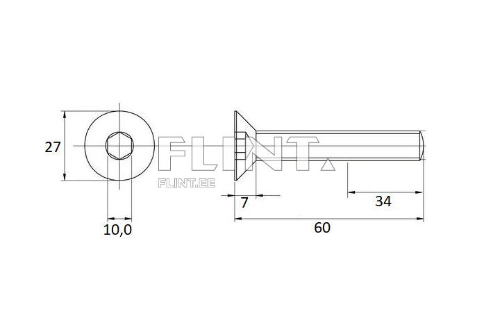 Polt M14x60 10.9 (DIN7991)