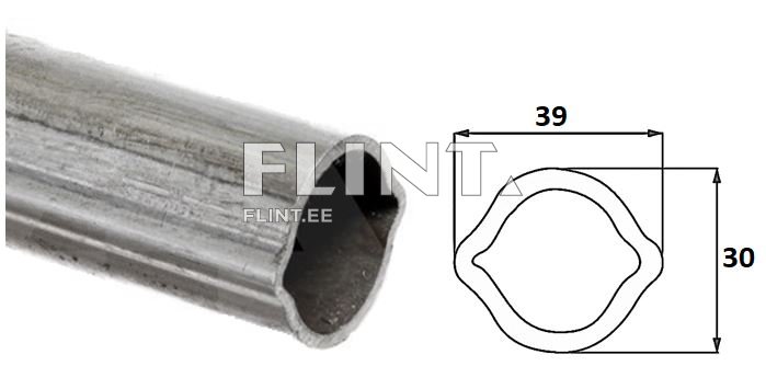 Toode on metallist toru, millel on kuusnurkne sisselõige. Toru on läikiva pinnaga ja sellel on nähtavad töötlemismärgised. Ühe külje juures on toru ristlõike joonis, millel on mõõtmed 39 mm ja 30 mm.