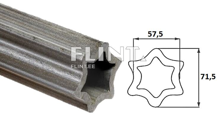 Fuuriitoru, millel on tähtkujuline lõikeav, mille laius on 57,5 mm ja kõrgus 71,5 mm. Toru on valmistatud metallist ja sellel on karedad pinnad.