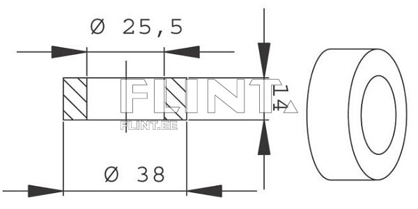 Tera puks 14x38; ava 25,5mm (7770707)