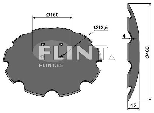 Randaali ketas 460x4mm; XL034 (rumm 110mm) hambuline Amazone
