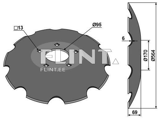 Randaali ketas Dal-Bo 564x6 Maxidisc 80388