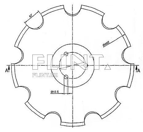 Randaali ketas 460x4mm; 23246102 (3-ava) Horsch