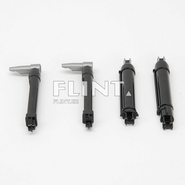 Nelikappi on erined osad, mis on järjestatud horisontaalselt. Igal osal on must keha ja hall käepide. Erinevustes on käepidemete formaadid ja ühenduspinnad.