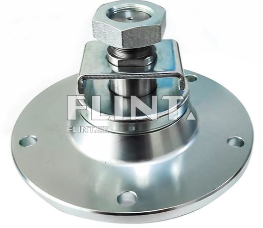 Toode on hõbedane metallist aluspind, mille keskel on tõstukitükiga varustatud mutter. Aluspinna ümber on neli ühendusava.