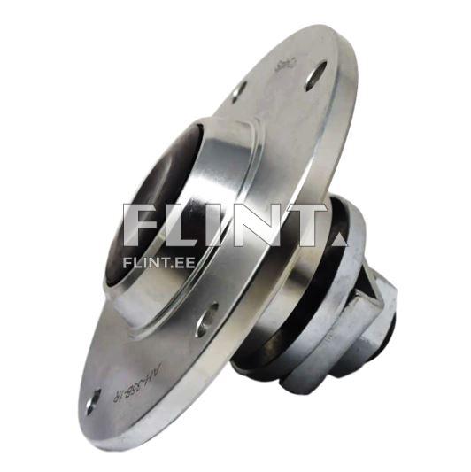 Toode on metallist komponent, millel on läikiv hõbedane pind ja must kummist rõngas. Keskel on tumedam ala, mis tõenäoliselt näitab tööpinda. Komponent on monteeritud plaadi kujul, millel on neli kinnitushulka.