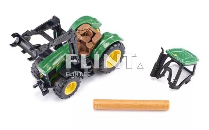 Traktor John Deere palgihaaratsiga SIKU 1:87 (93x35x42mm)