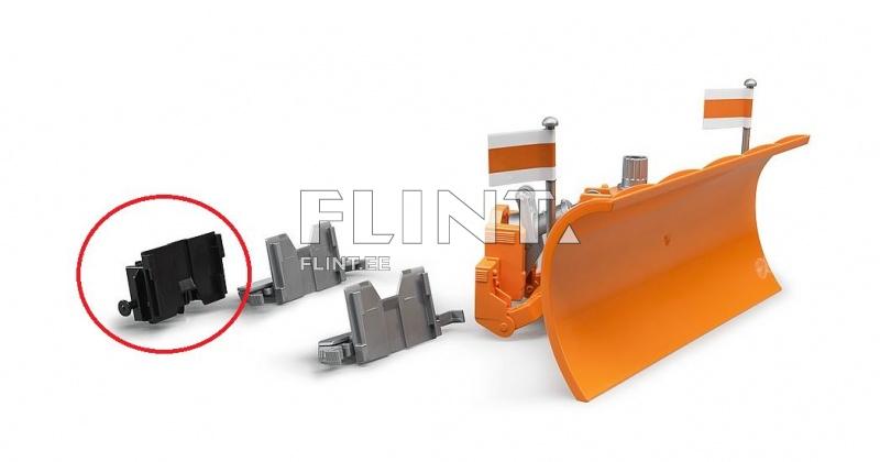 Toode on lumepüüdja, millel on erksalt oranž teras ja kaks valget lippu. Tagasi on näha mitu halli kinnitust, sealhulgas must joonis.