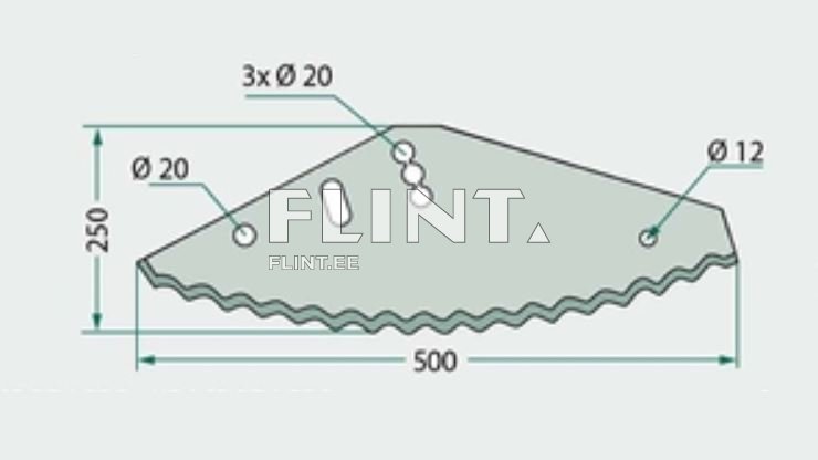 Söödamikseri tera 500x250x8mm (Kverneland KDM1050622)