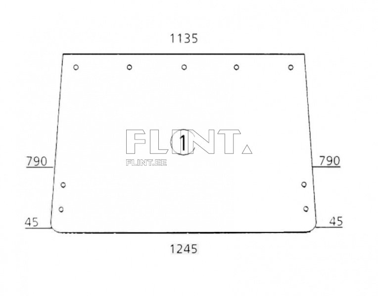 Tagaklaas John Deere L36606, R79656