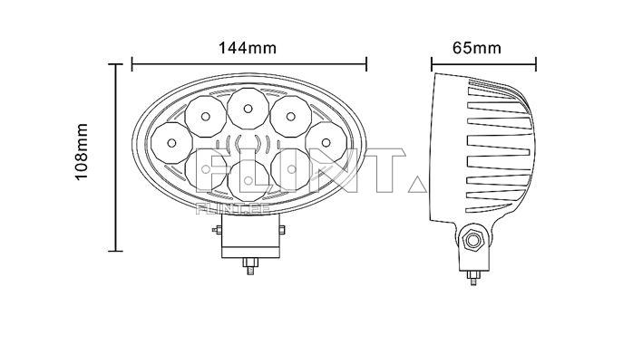Töötuli LED 24W/60°; 1560lm; (8x3W/floodlight, ovaalne)