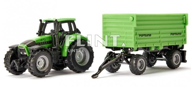 Traktor Deutz-Fahr Fortuna haagisega SIKU 1:87 (168x35x47mm)
