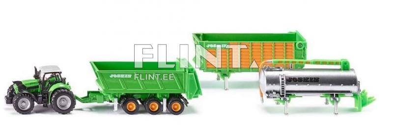 Traktor Deutz-Fahr Joskin haagiste komplektiga SIKU 1:87 (185x34x42mm)