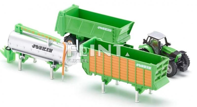Traktor Deutz-Fahr Joskin haagiste komplektiga SIKU 1:87 (185x34x42mm)