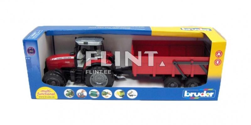 Traktor Massey Ferguson 7480 (67x16,5x17,5cm) + haagis Bruder