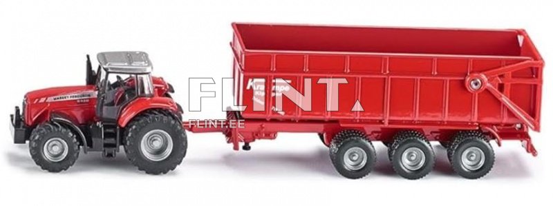 Traktor Massey Ferguson haagisega SIKU 1:87 (184x32x44mm)