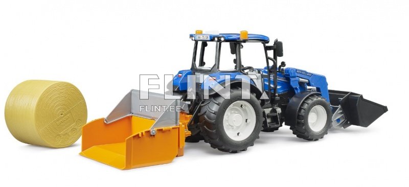 Traktor New Holland T5.120 (45x12,5x19,5cm) + laadur + lisavarustus Bruder