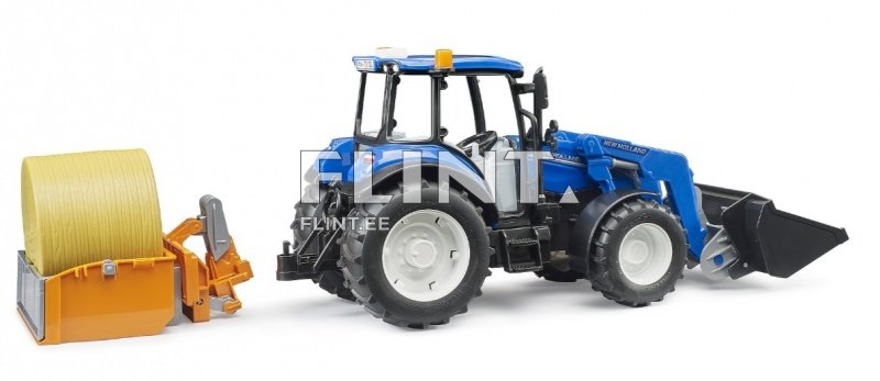 Traktor New Holland T5.120 (45x12,5x19,5cm) + laadur + lisavarustus Bruder