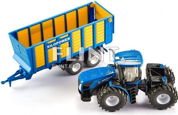Traktor New Holland T9.560 silohaagisega SIKU 1:50 (321x58x79mm)