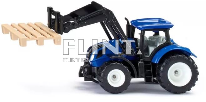 Traktor New Holland kahveltõstukiga SIKU 1:87 (102x35x40mm)