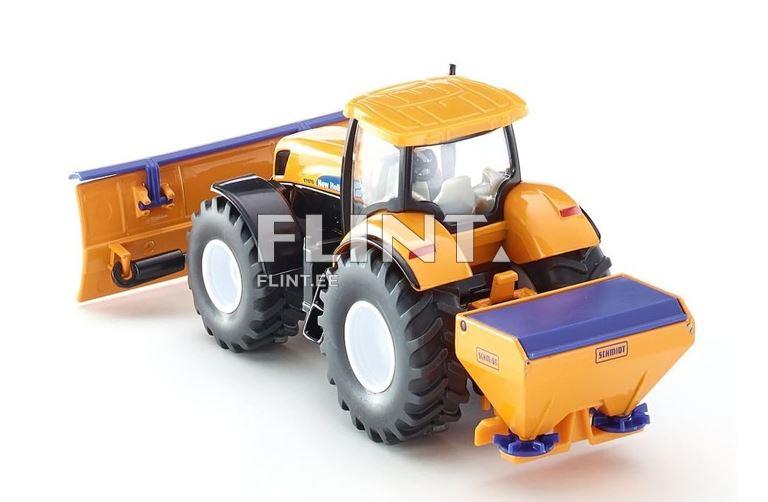 Traktor New Holland lumesaha ja soolapuisturiga SIKU 1:50 (124x82x67mm)