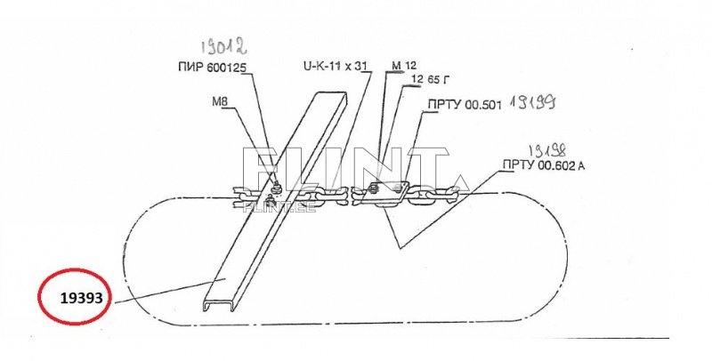 Transportööri laba PTU-6.0-13 - P8A-06001.00 (L=770mm) 8T