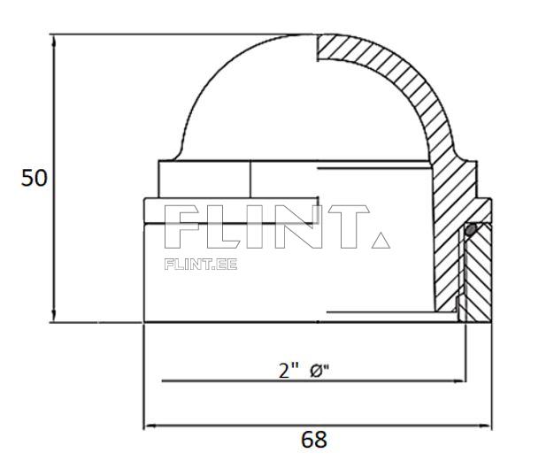 Toode on ümmargune, millel on kumer ülemine osa ja töötlemisel nähtavad detailid. Kõrgus on 50 mm ja läbimõõt on 2 tolli. Üldiselt on see osa koosseisus teraskonstruktsiooni.