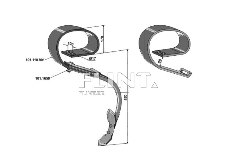 Vedrupii Kongskilde Vibroflex 150x10mm (komplektne)