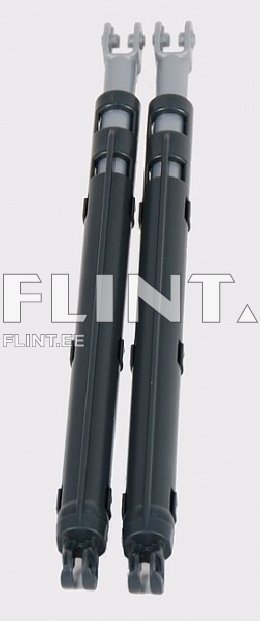 Kaks musta elastset harja, mille ülemistes osades on heledamad ja lamedamad klambrid.