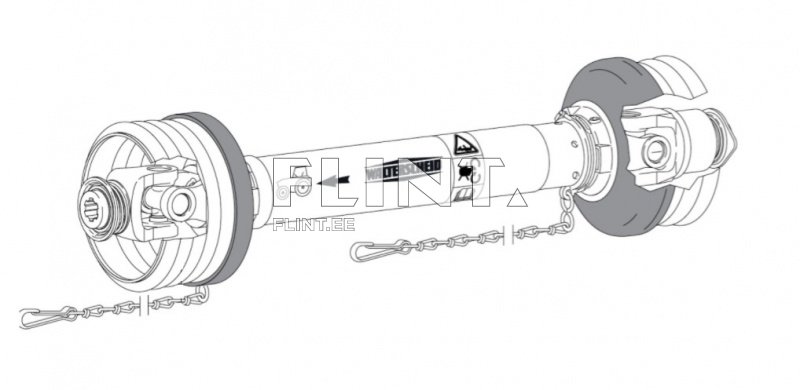 Kardaan z6 kiirlukusti x z6 vabajookusisidur L-1000mm Walterscheid W2400 (sidrun)