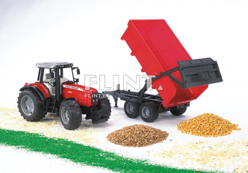 Traktor Massey Ferguson 7480 (67x16,5x17,5cm) + haagis Bruder