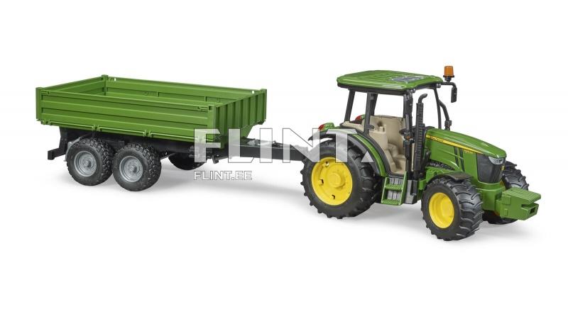 Traktor John Deere 5115M (58,5x27,5x26,8cm) + haagis Bruder
