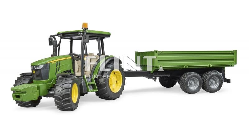 Traktor John Deere 5115M (58,5x27,5x26,8cm) + haagis Bruder