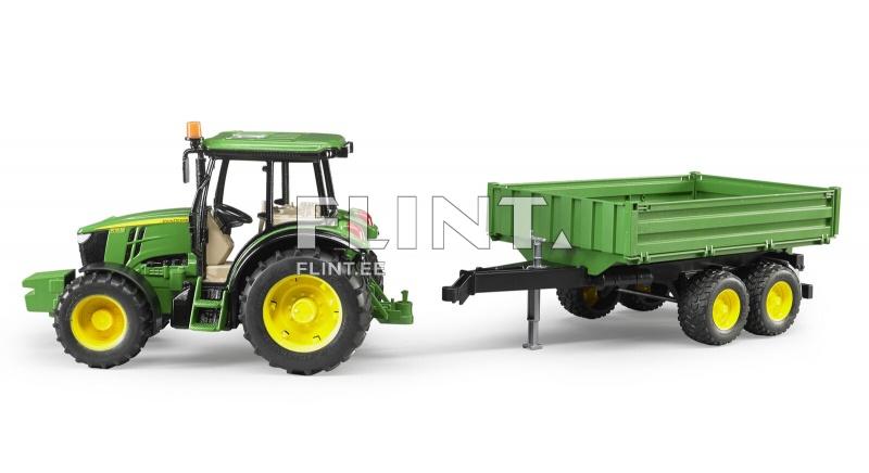 Traktor John Deere 5115M (58,5x27,5x26,8cm) + haagis Bruder