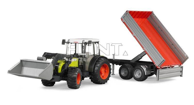 Traktor Claas Nectis 267 F (56,5x12,9x15cm) + laadur + järelkäru Bruder