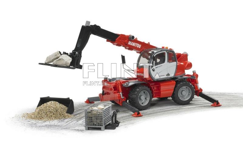 Teleskooplaadur Manitou MRT 2150 (52,7x16,8x20cm) + lisad Bruder