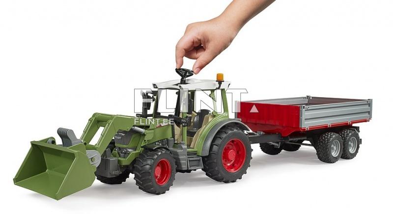 Traktor Fendt 211 (55x13x16cm) + laadur + järelkäru Bruder