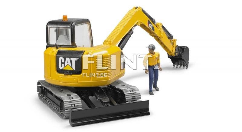 Ekskavaator Caterpillar + tööline (40,9x16,3x40,9cm) Bruder