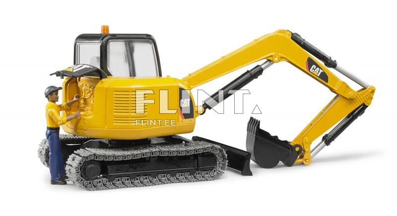 Ekskavaator Caterpillar + tööline (40,9x16,3x40,9cm) Bruder