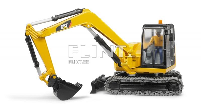 Ekskavaator Caterpillar + tööline (40,9x16,3x40,9cm) Bruder
