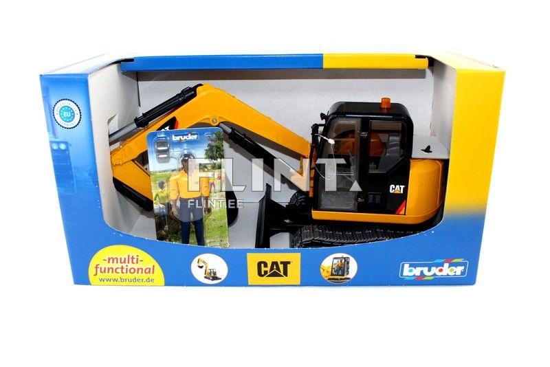 Ekskavaator Caterpillar + tööline (40,9x16,3x40,9cm) Bruder