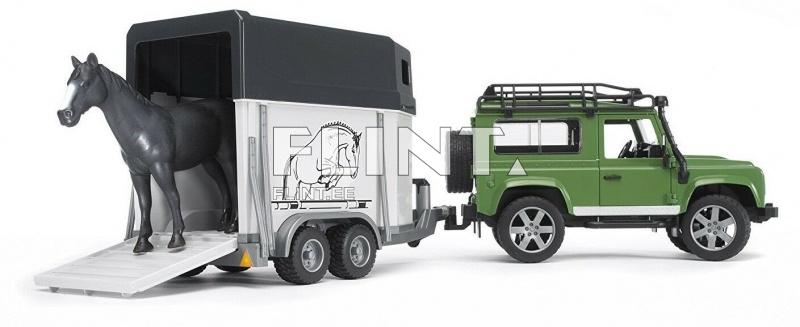 Land Rover Defender haagisega (61,5x14x18,5cm) + hobune Bruder