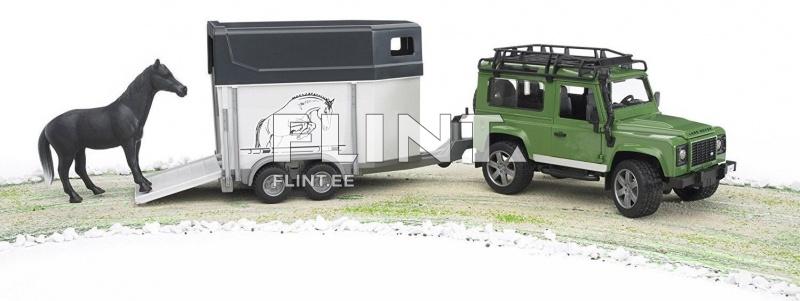 Land Rover Defender haagisega (61,5x14x18,5cm) + hobune Bruder