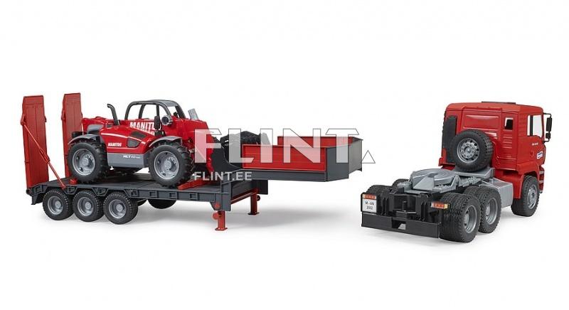 Veoauto MAN TGA (86x18x24cm) + Manitou MLT 633 (43x17x15cm) Bruder