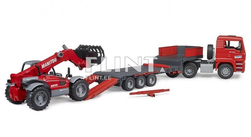 Veoauto MAN TGA (86x18x24cm) + Manitou MLT 633 (43x17x15cm) Bruder