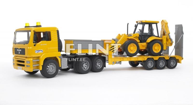 Veoauto MAN TGA (86x18x24cm) + laadur JCB 4CX (52x16x18,5cm) Bruder