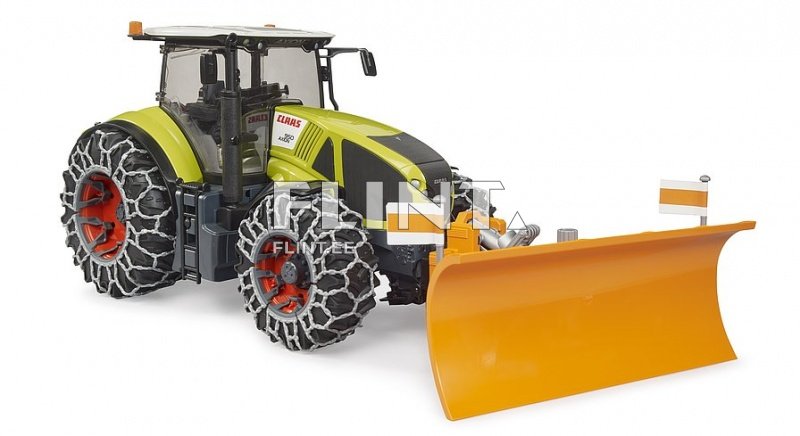 Traktor Claas Axion 950 (46x21x21cm) + lumesahk + lumeketid Bruder
