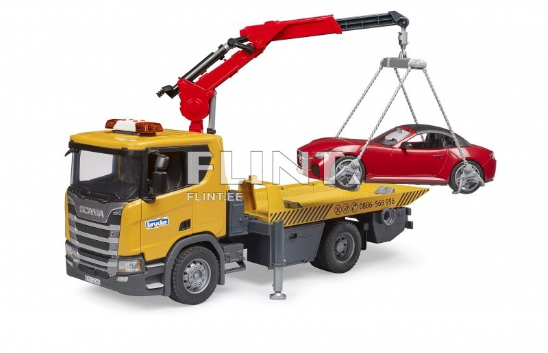 Puksiirauto Scania Super 560R (57,5x18,5x28cm) + Roadster Bruder